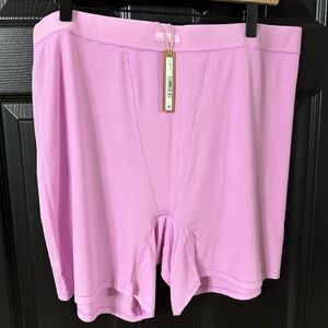SKIMS Pink Ribbed Boxer Shorts